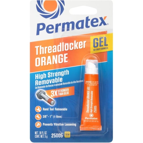 Permatex High Strength Removable Threadlocker Gel 0.18 oz 25005